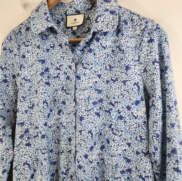 Tuckernuck Blue Hydrangea Hayes Shirt Dress - Picture 3 of 10